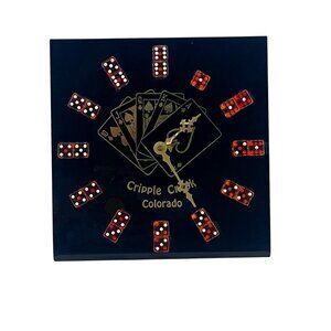 Vintage Casino Souvenir Dice Clock Cripple Creek Colorado